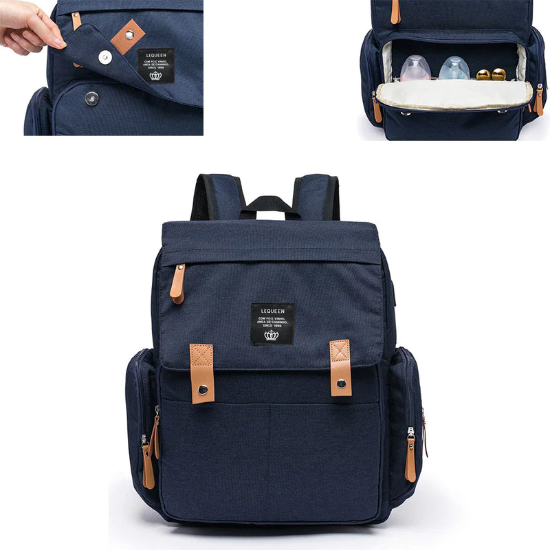 Mochila Bolsa Maternidade Lequeen Land Reforçada Multifuncional Bebê