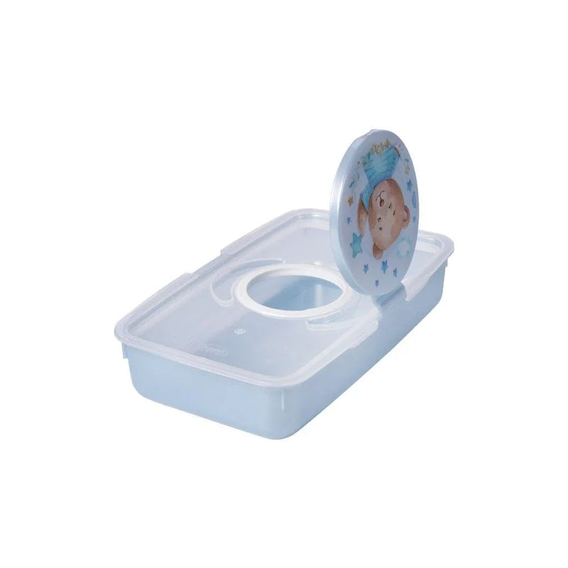 Kit Trocador Urso Azul 3 Peças Bebê Enxoval Lenço Fralda Caixa Plasútil